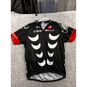 Castelli Tech Labs Cycling Jersey Black Red Scorpion Logo Men's L Italy